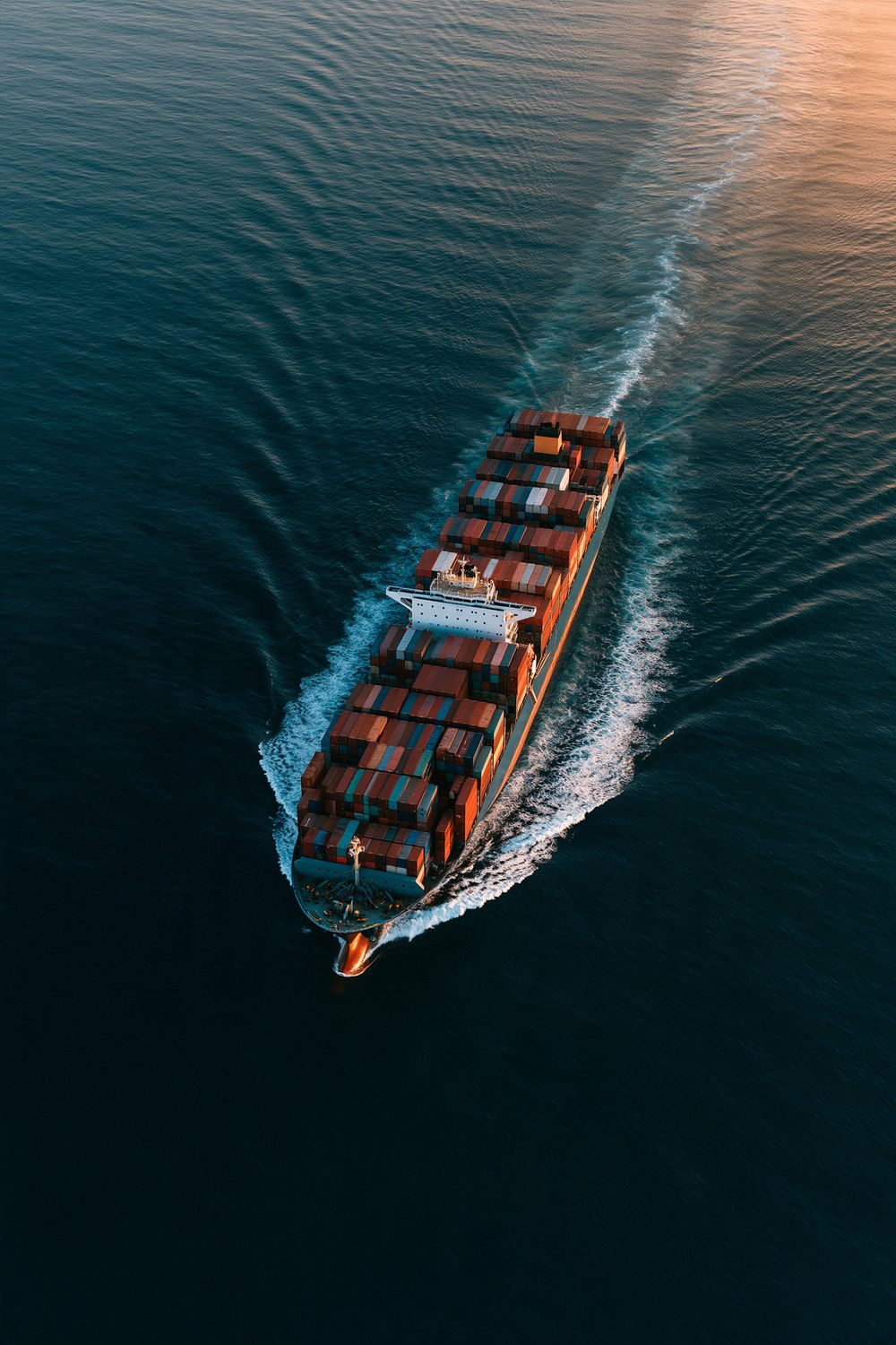 Container ship at sea